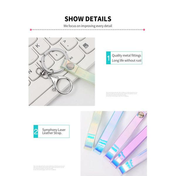 

shellnail laser magic color leather cord lanyard keychain neck strap for car bag usb camera pendant hang rope mobile pho qylkyv