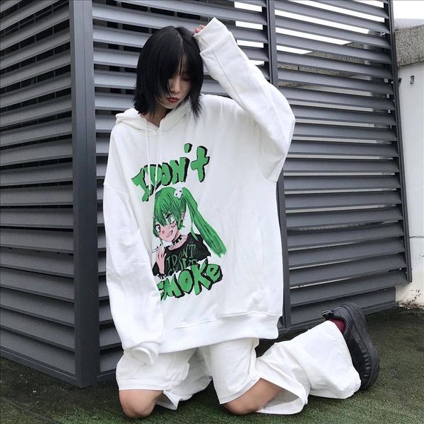 

autumn hoodie woman clothes korean ulzzang harajuku punk sweatshirts female long sleeve loose fleece hooded hoodie streetwear, Tan;black