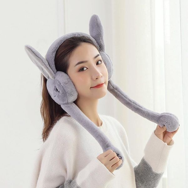 

beanie/skull caps winter fashiontrending cartoon rabb moving warm-keeping earmuffs cute children will call little duck warm earmuff ear warm, Blue;gray
