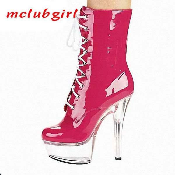 

mgirlclub 15cm super high heel nightclub women's shoes thick bottom waterproof stage nightclub pole dance boots lyp1, Black