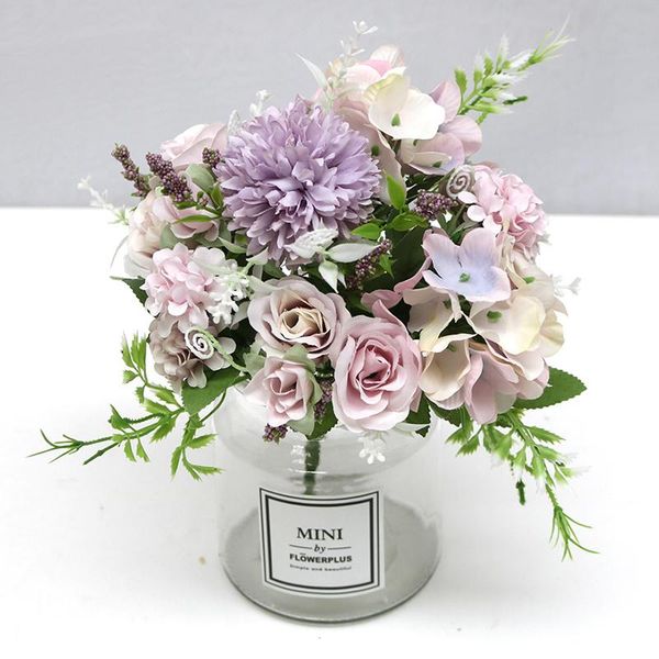 

decorative flowers & wreaths hydrangea artificial flower for home decoration rose peony wedding bridal bouquets silk fake