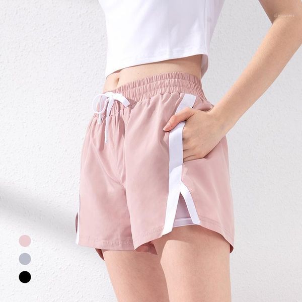 

yoga outfits women sports shorts fitness workout push up short double layer patchwork summer breathble outdoor gym running shorts1, White;red