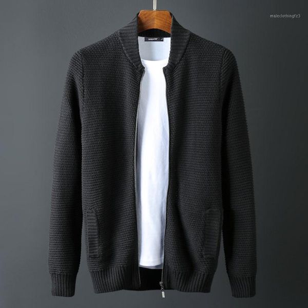 

men's sweaters stand collar sweater men luxury 1010% cotton zipper man winter solid color slim fit plus size 6xl1, White;black