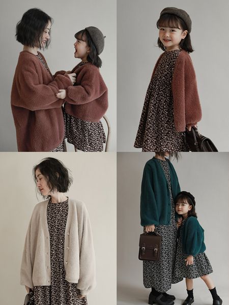 

autumn winter new fashion cardigan coat children korean long sleeve jacket girls solid color coat lj201125, Blue;gray