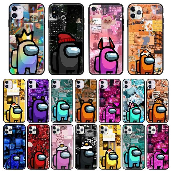 

qaall star case for vip 12 mini 11 pro max 7 8 xr x xs max 6 6s 7 8 plus se 2020, soft tpu case, blacklk