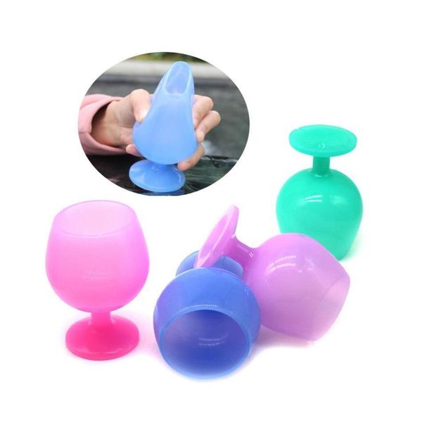 

new arrive colorful fashion 2020 unbreakable clear rubber wine glass silicone silicone wine cup wine glasses kf5ga