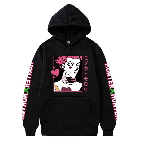 

men's hoodies fashion anime hunter x hunter hisoka men/women sweatshirts casual hooded harajuku c0127, Black