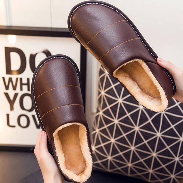 

natascha women slippers plus size round toe flat with warm winter slippers indoor winter woman shoes fashion plush pu rubber, Black