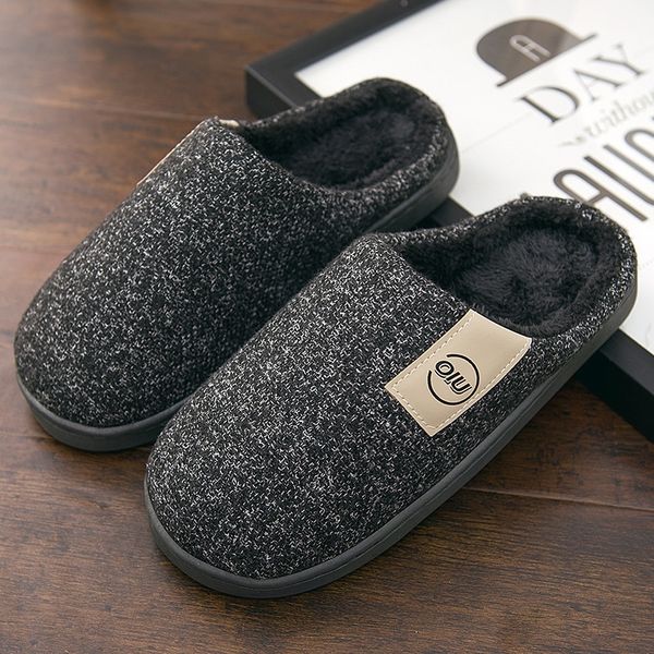 

classic men winter warm fur slippers women boys girls slippers house shoes flat heel home indoor bedroom zapatilla mujer t200411, Black
