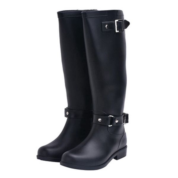 

2019 fashion water boots female long tube zipper high-heeled acid and alkali waterproof non-slip rain boots large size rain boot y200723, Black