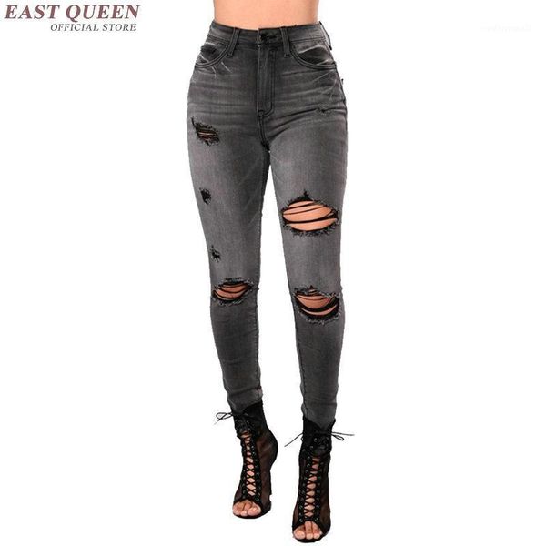 

women's jeans boyfriend for women ripped women's with high waist fashion broken hole bodysuit woman one piece pants ff258 a1, Blue