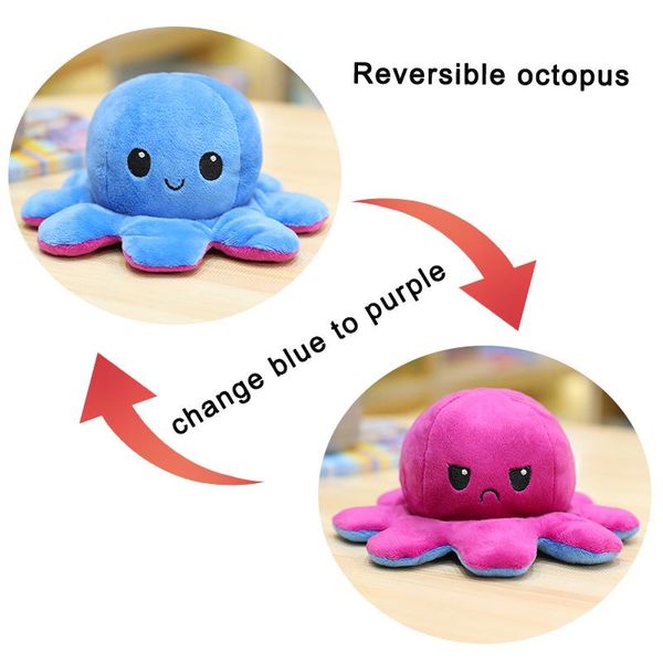 

cute reversible ocs plush toy stuffed two sided face and color ocs soft doll kids toys birthday christmas gift for child wmtpek