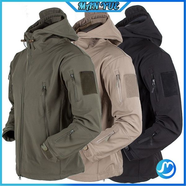 

bomber jacket of men hooded coats winter keep warm solid color outdoor wears, Tan;black