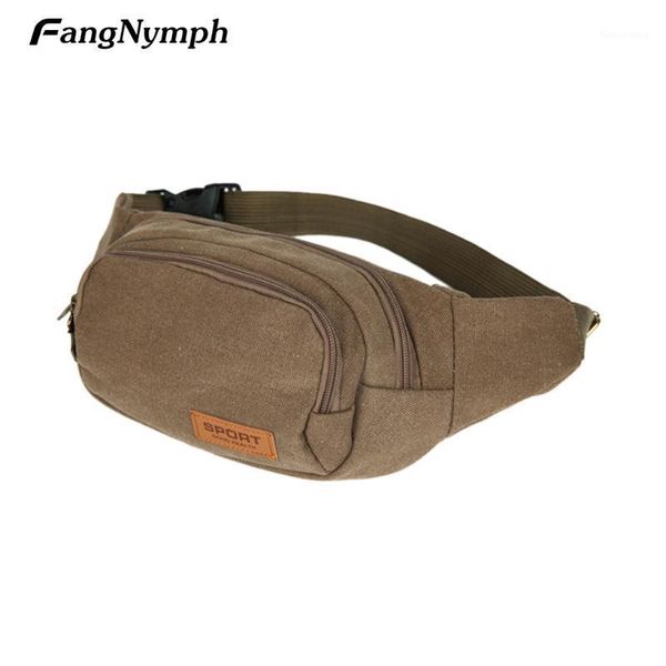 

portable canvas purse belt walking shoulder bag wallet travel waist hip pack1