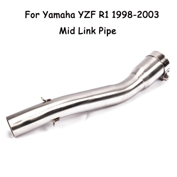 

slip on r1 motorcycle modified mid link pipe exhaust system escape connect tube for yzf r1 1998 1999 2000 2001 2002 2003