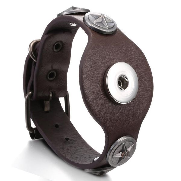 

wholesale snap bracelet&bangles 25cm adjustable leather handmade charm bangles for woman fit 18mm snaps button bbymrp, Golden;silver