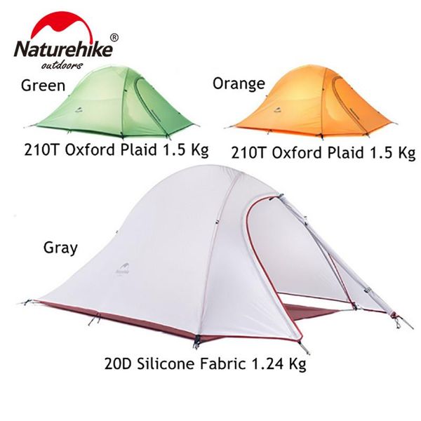 

naturehike folding tent 20d silicone fabric ultralight double layers 3-4 person double tente camping rapide tent large camping