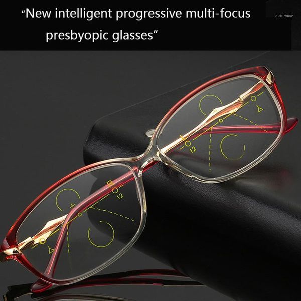 

ladies tr90 red magnifying progressive reading glasses women 2020 new anti blue ray multifocal bifocal presbyopic glasses female1, White;black