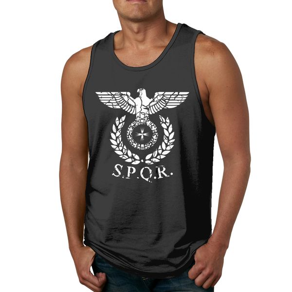 

rock roll spqr roman legion emblem empire gaius julius caesar tank high-q round neck sleeveless vest sport hooded sweatshirt hoodie