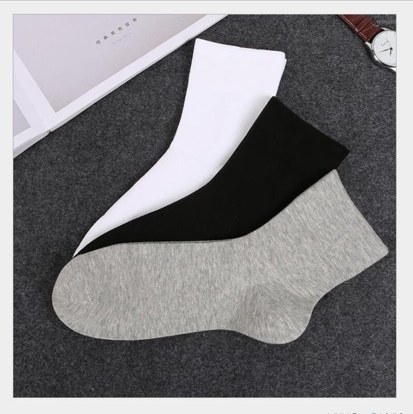 

men solid cotton ankle socks boys black grey white warm winter socks crew business men short 6 pairs/lot al224sc1
