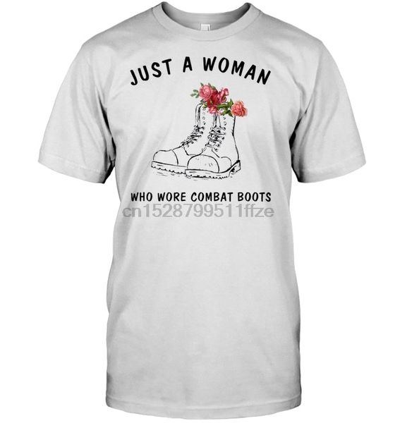 

just a woman who wore combat boots t-shirt sport hooded sweatshirt hoodie