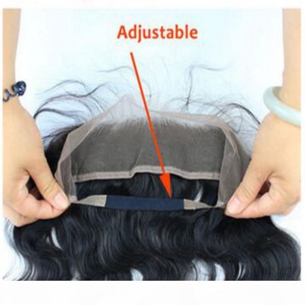 

360 lace band frontal closure 22*2 peruvian hairpiece greatremy 100% unprocessed virgin human hair straight lace frontal closure, Black