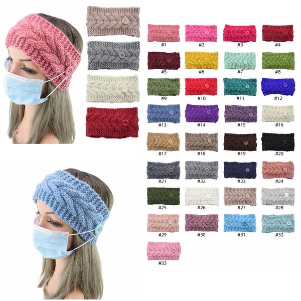 

button knitted hair bow mask anti-tight face mask ear women favor head sport twist band ffa4508 party protector wool bheve