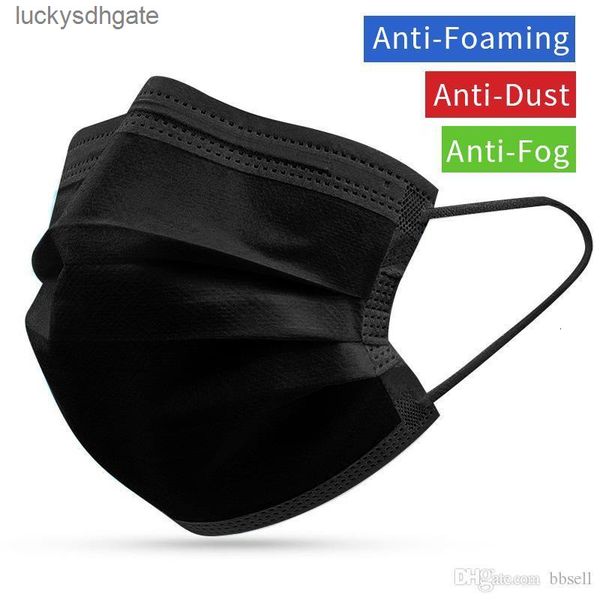 

100pcs blue disposable face stock in pink white mouth mask 3 layer breathable non-woven anti-dust pretective masks earloop