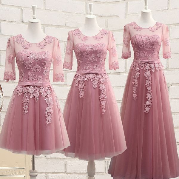 

robe de soiree champagne lace up a-line with appliques long elegant evening dress formal vestido de festa party prom dresses, White;pink