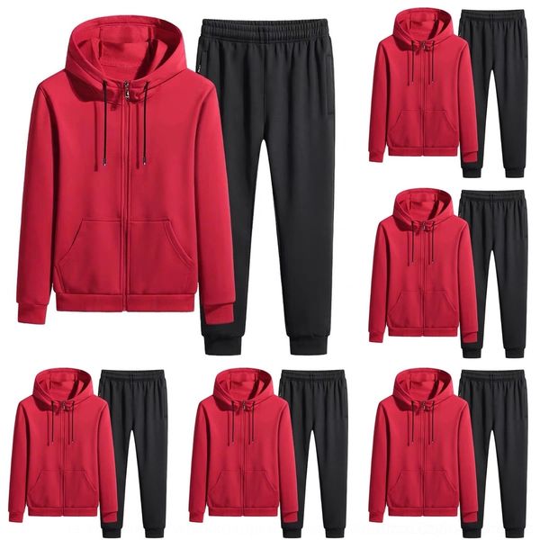 

l46hk 2020 spring leisure autumn sports suit outdoor pure cotton sweater sweatercardigan hooded sweater pants men's running and men&#03, Black
