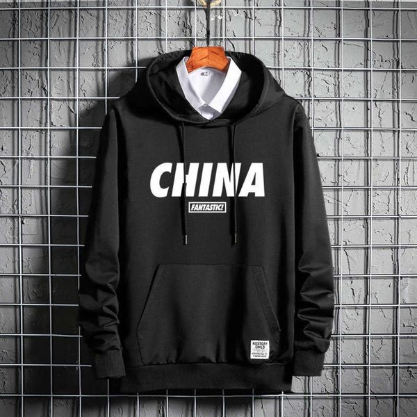 

trend autumn casual men's 2020 new alphabet print pullover hoodie top, Gray