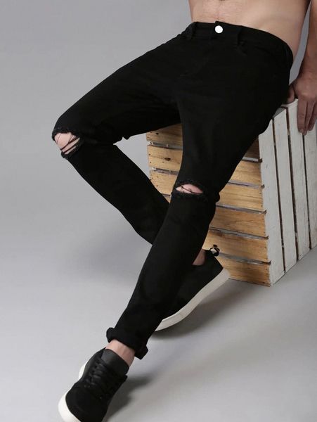 

men ripped skinny jeans 96xn#, Blue