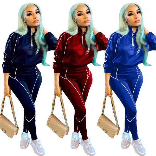 

pattern womens tracksuits long sleeve stand collar coats and sweatpants autumn winter fashion casual two piece sets for women geometric, Gray