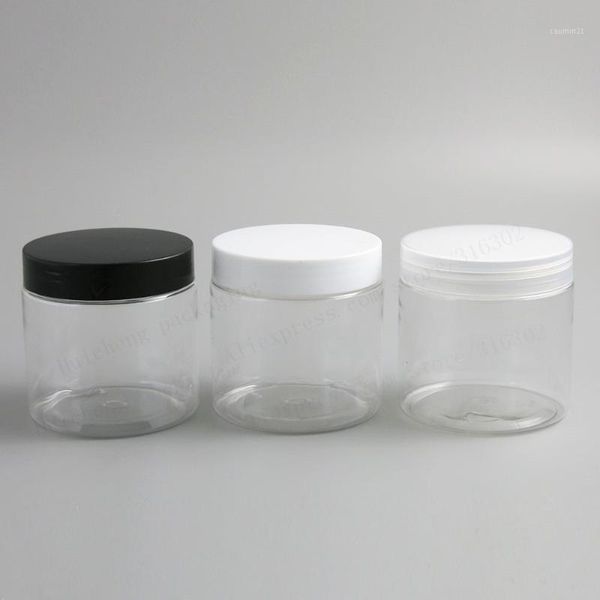

storage bottles & jars 200g clear empty pet with black white plastic screw lids 6.66oz transparent cream make up bottle1