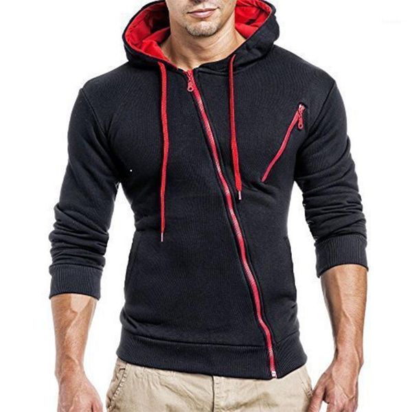 

men's hoodies & sweatshirts men hooded zipper fashion mens patchword hoodie spring autumn clothes s-3xl1, Black