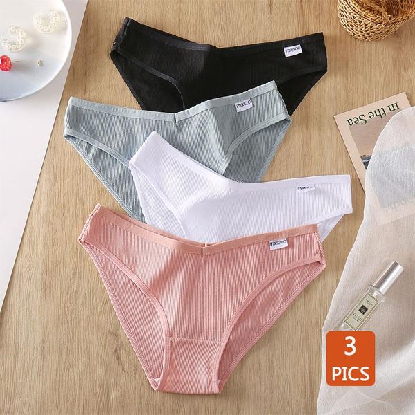 

women's panties 3pcs -4xl soft cotton breathable lingerie briefs underwear ladies seamless fashion drop, Black;pink
