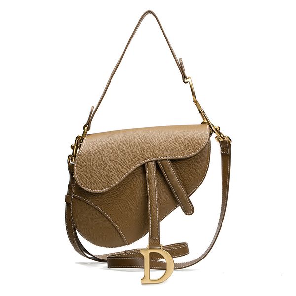 

stupid little fish real cow leather saddle one shoulder hand-held messenger diy hand sewn material bag self made