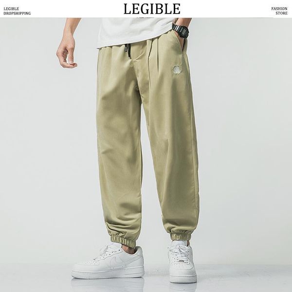 

legible 2020 solid loose summer harem pants man oversize streetwear thin mans joggers japan style casual male clothes pants1, Black
