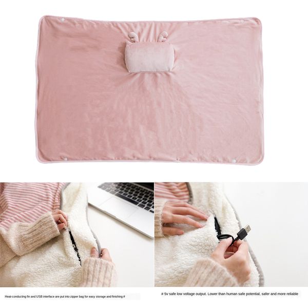 

usb powered soft heated shawl lap winter electric warming heating wrap blanket pad