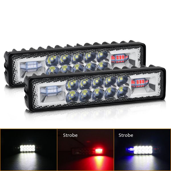 LED-Scheinwerfer 12 V 24 V für Auto, Motorrad, LKW, Boot, Sattelzug, Offroad-Arbeitslicht, 48 W, 16 LED-Arbeitslicht, Scheinwerfer, Weiß