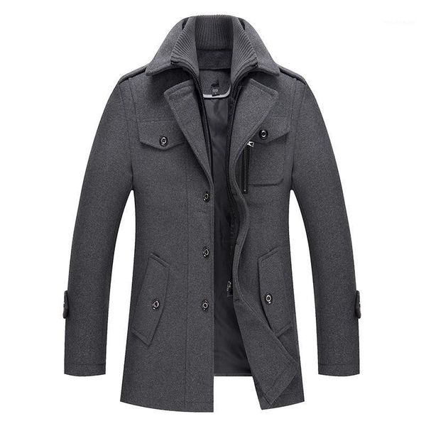 

2020 new casual double collar chaquetad de hombre thick wool kurtka zimowa meska1, Black