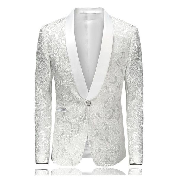 

ief.g.s men's suit jacket jacquard banquet suitdress high-end formal vestido white blazer masculino slim fit ternos masculinos, White;black