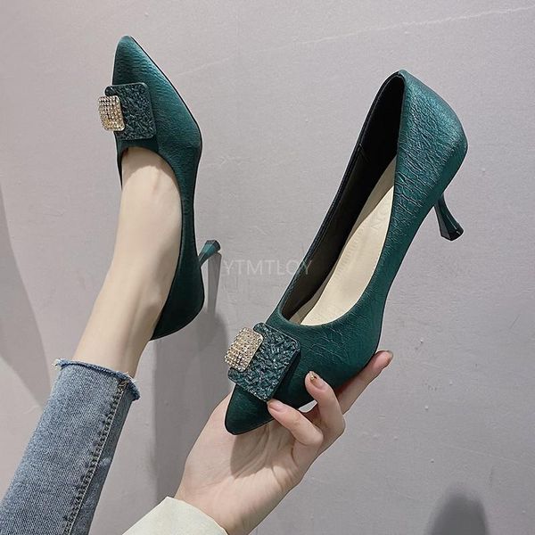 

dress shoes 2021 women crystal party elegant high heels luxury fashion pointed toe zapatos de mujer plataforma, Black