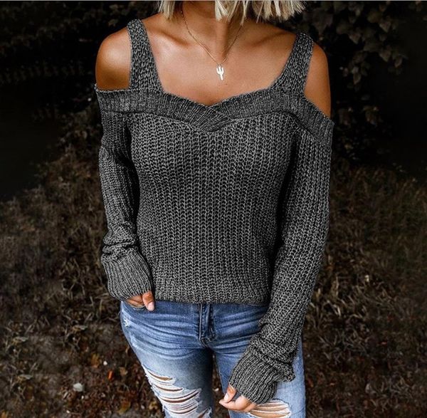 

salsh neck off shoulder pullover knit sweater women fashion thick wram multicolor outwear lady autumn winter 2020 new, White;black