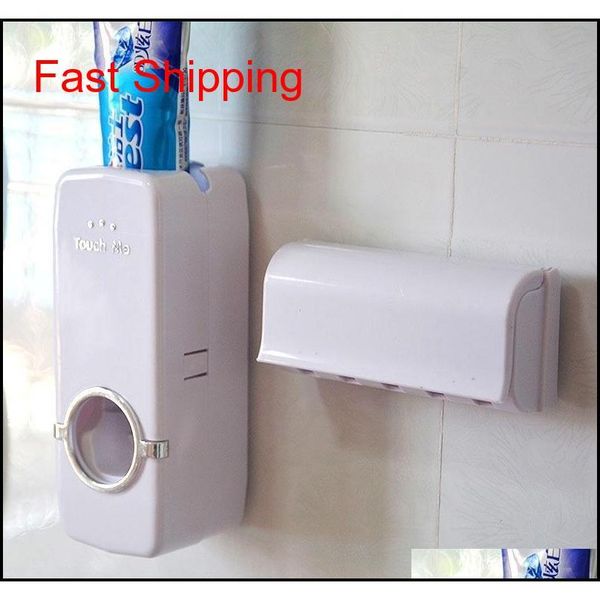 

matic toothpaste dispenser +5 bit toothbrush holder set wall mount wine red and white ba qylemm bdesports