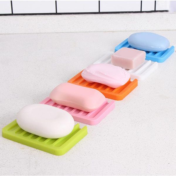 

soft sile soap dish storage holder soap box plate tray drain portable creative bathroom soap dishes tray tools q sqcuzi