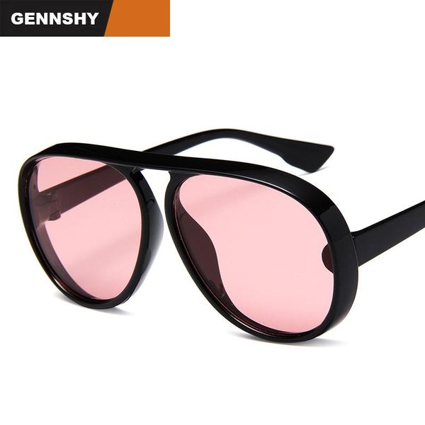 

sunglasses 2021 fashion pilot women retro big frame oversize plastic white transparent pink lenses, White;black