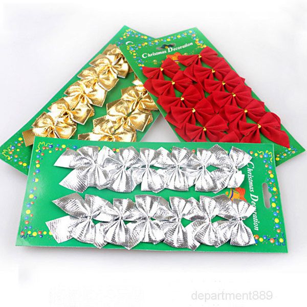 

a-bow tie for 12pcs/lot christmas pendant tree decoration baubles fashion new year supplies owe2859