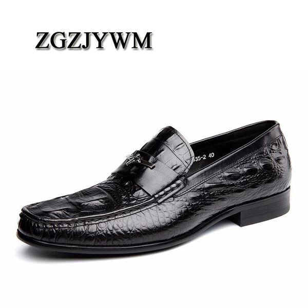 

zgzjywm fashion black/red men dress shoes breathable lace-up/slip-on crocodile pattern genuine leather oxford shoes