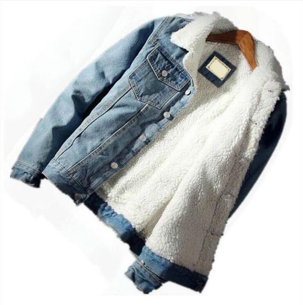 

winter mens designer thick denim jackets fashion long sleeve coats loose fits popular trendy cowboy luxury men women warm jeans outwear, Black;brown